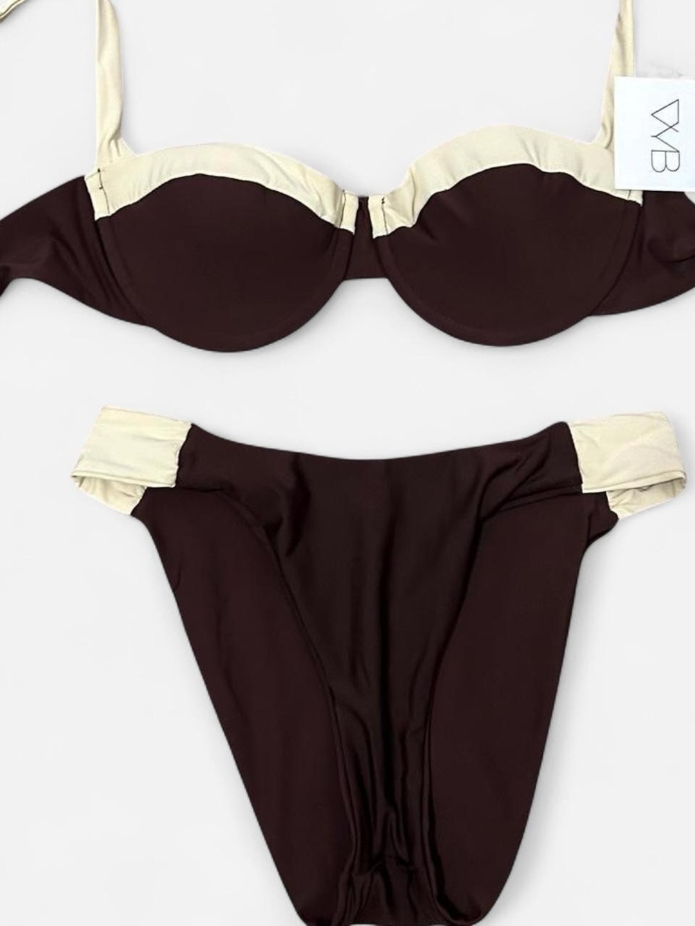VYB Two-Tone Brown & Cream Underwire Bikini Set